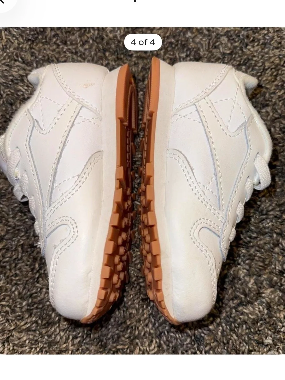 Reebok Kids White Sneakers with Gum Outsole